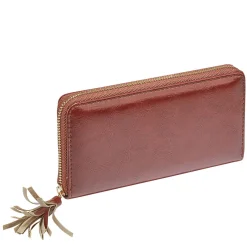 Clearance Gifi Portefeuille rectangulaire femme en simili décor pompon