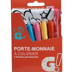 Hot Gifi Porte monnaie à colorier + 4 feutres