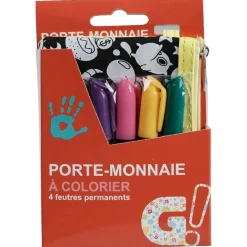 Hot Gifi Porte monnaie à colorier + 4 feutres