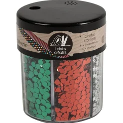 Gifi Pot de confettis pailletés de Noël 6 compartiments