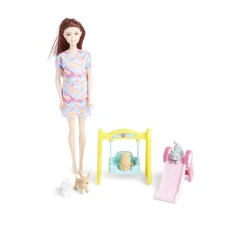 Gifi Poupée mannequin Elly's avec fillette et animaux