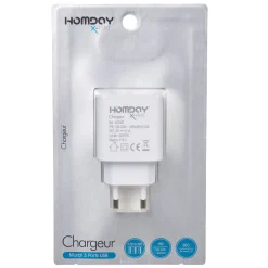 Prise murale chargeur 3 ports USB blanc*Gifi Sale