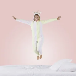 Hot Gifi Pyjama combinaison licorne jaune et blanc Taille S