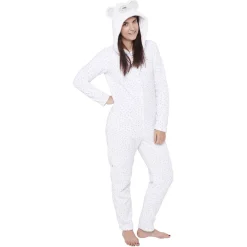 Clearance Gifi Pyjama combinaison ours gris blanc femme Taille S