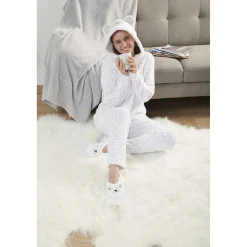 Discount Gifi Pyjama combinaison ours gris blanc femme Taille XS