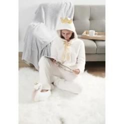 Hot Gifi Pyjama combinaison princesse blanc doré femme Taille M