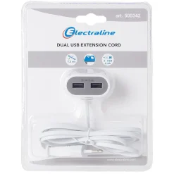 Rallonge 2 USB 1,5 m blanc*Gifi Clearance