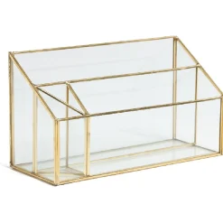 Gifi Range courrier en verre bordure doré