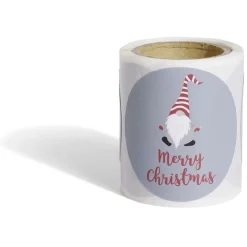 Rouleau étiquette autocollante Merry Christmas gnome Père Noël Ø3cm x50*Gifi Hot