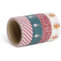Ruban washi tape Noël traditionnel rouge blanc vert 4m x4*Gifi New