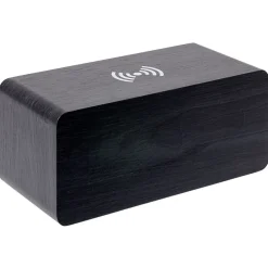 Réveil chargeur sans fil bois noir*Gifi