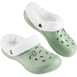 Clearance Gifi Sabot Hipps fourré blanc et vert uni 36/37