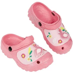 Outlet Gifi Sabot lumineux rose pailletté fleurs