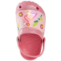 Outlet Gifi Sabot lumineux rose pailletté fleurs