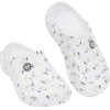 Outlet Gifi Sabots Hipps Femme plastique blanc motif tricolore T36/37