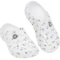 Outlet Gifi Sabots Hipps Femme plastique blanc motif tricolore T36/37
