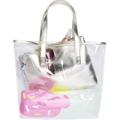 Best Gifi Sac de plage transparent avec pochette doré