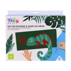 Gifi Sac DIY en feutrine à coudre motif caméléon vert et rouge