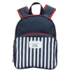 New Gifi Sac à dos maternelle bleu rouge avec rabat rayé blanc bleu