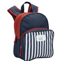 New Gifi Sac à dos maternelle bleu rouge avec rabat rayé blanc bleu