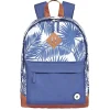 Outlet Gifi Sac à dos motif feuillage tropical bleu et blanc