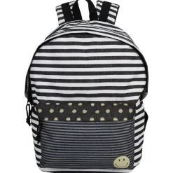 Online Gifi Sac à dos rayé noir et blanc design smiley
