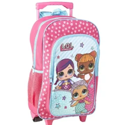 Outlet Gifi Sac à dos Trolley LOL motifs étoilés roses avec roulettes