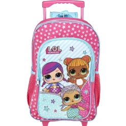 Outlet Gifi Sac à dos Trolley LOL motifs étoilés roses avec roulettes