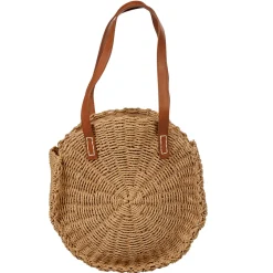 Hot Gifi Sac rond en paille naturel collection tropical