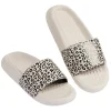New Gifi Sandales claquettes plastique beige bride imprimé léopard 38/39