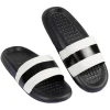 Discount Gifi Sandales claquettes plastique noir avec bandes blanches 42/43