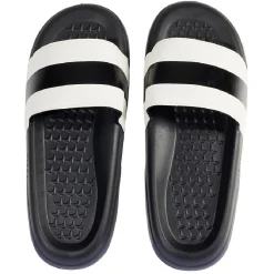Discount Gifi Sandales claquettes plastique noir avec bandes blanches 42/43