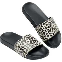 Gifi Sandales claquettes plastique imprimé léopard