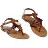 Clearance Gifi Sandales Femme pompon marron beige T36-40