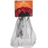 Serre-tête adulte Halloween voile calavera fleuri noir et rouge*Gifi Best