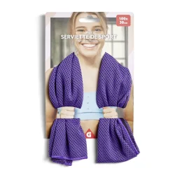 Gifi Serviette de sport violette 100x30 cm