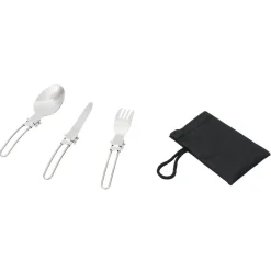 Set nomade couverts inox avec pochette 4 pièces*Gifi