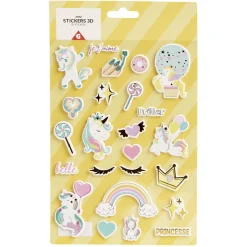 Gifi Sticker 3D enfant 1 feuille licorne ou ouistiti