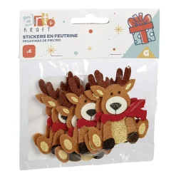Gifi Stickers de Noël renne en feutrine x6