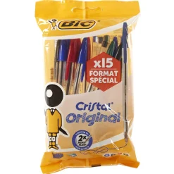 Stylo à bille Cristal Original Bic bleu vert rouge noir x15*Gifi Clearance