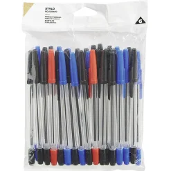 Stylo bille noir bleu et rouge x32*Gifi Online