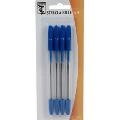 Stylo bille x4 bleu*Gifi Clearance