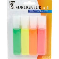Stylos fluos x4 plastique*Gifi Discount