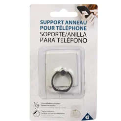 Support anneau bague pour téléphone en plastique rose ou blanc*Gifi Discount