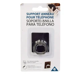Support anneau bague pour téléphone plastique noir*Gifi
