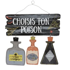 Suspension bois déco Halloween Choisis ton poison*Gifi Clearance