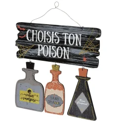 Suspension bois déco Halloween Choisis ton poison*Gifi Clearance