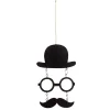 Gifi Suspension chapeau lunettes moustache noir