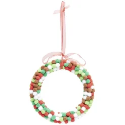 Gifi Suspension Couronne de Noël Set créatif pompon rouge et vert