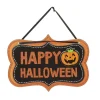 Suspension de porte pancarte Happy Halloween orange et noire bois*Gifi Outlet